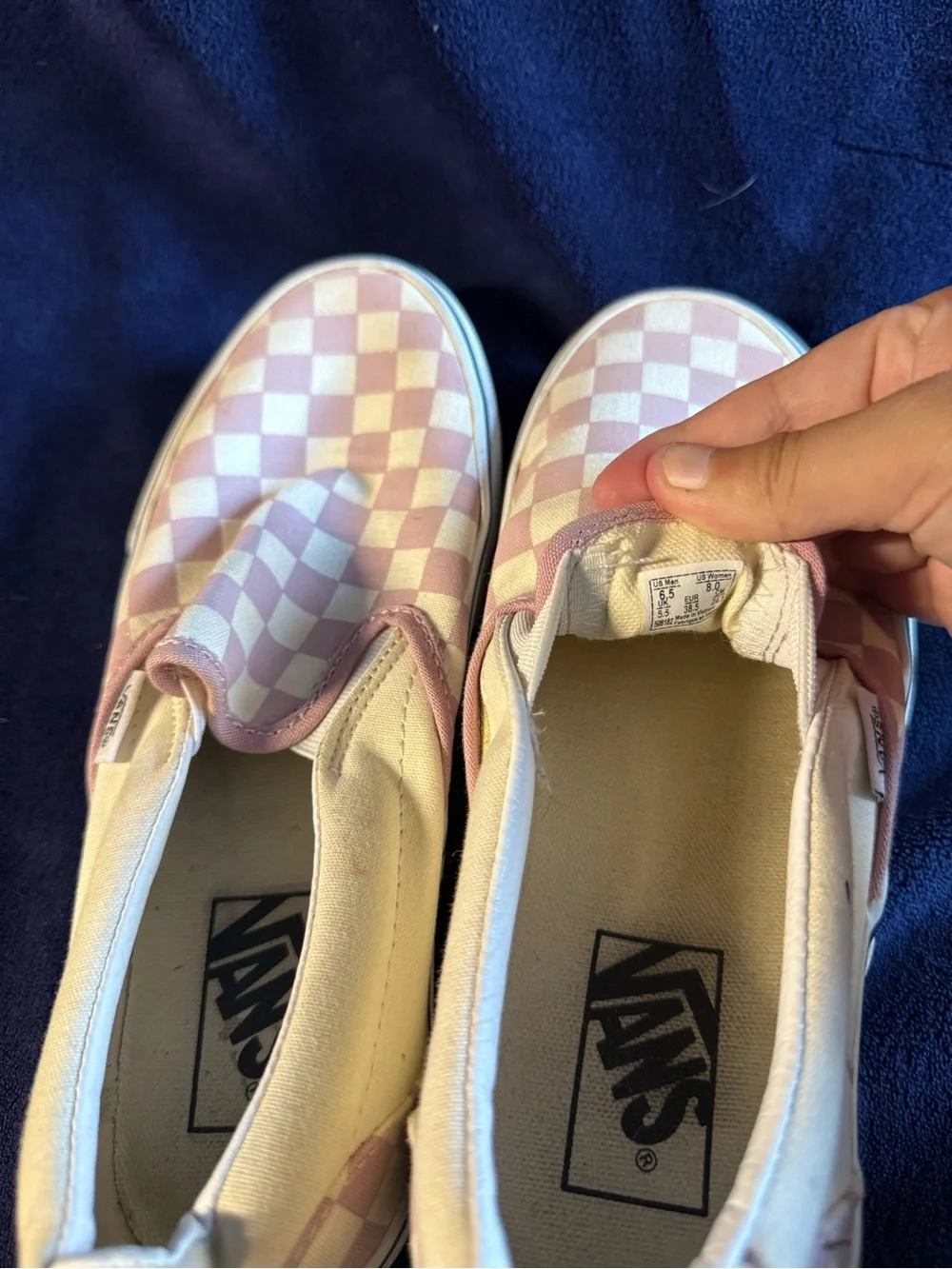 Vans Slip-On Checkerboard Pink and White Canvas Sneakers